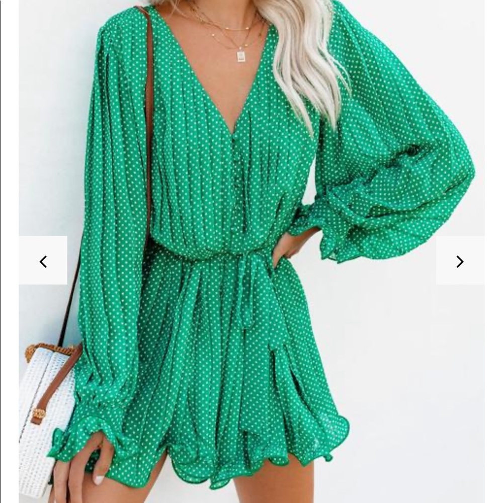 VIERA POLKA DOT PLEATED ROMPER - Size S, Vici